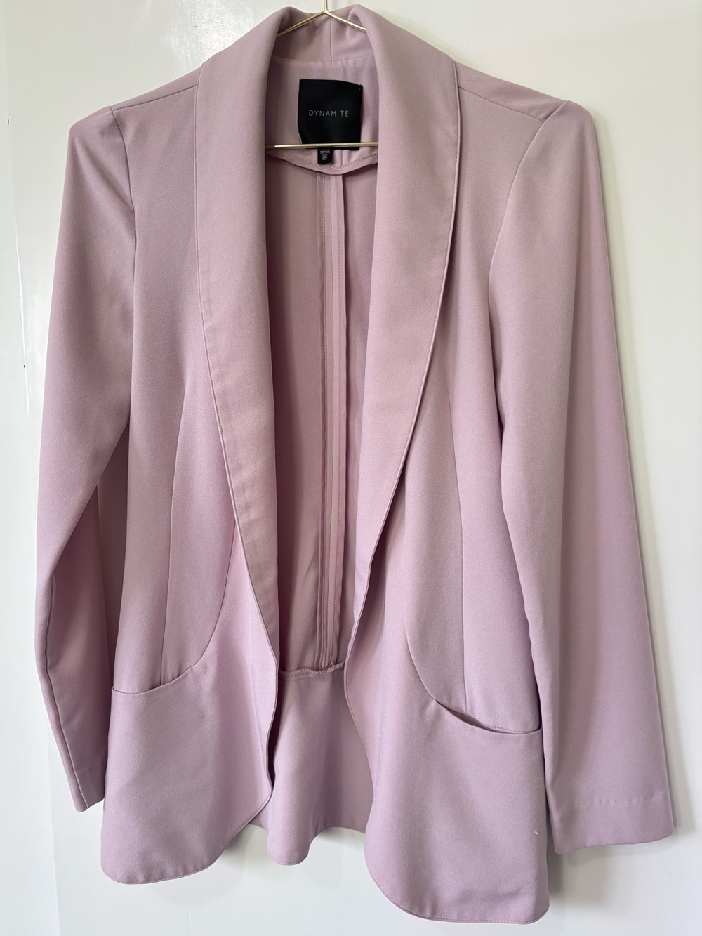 Dynamite| Pink Open-Front Shawl Collar Blazer w/Pockets Sz XS